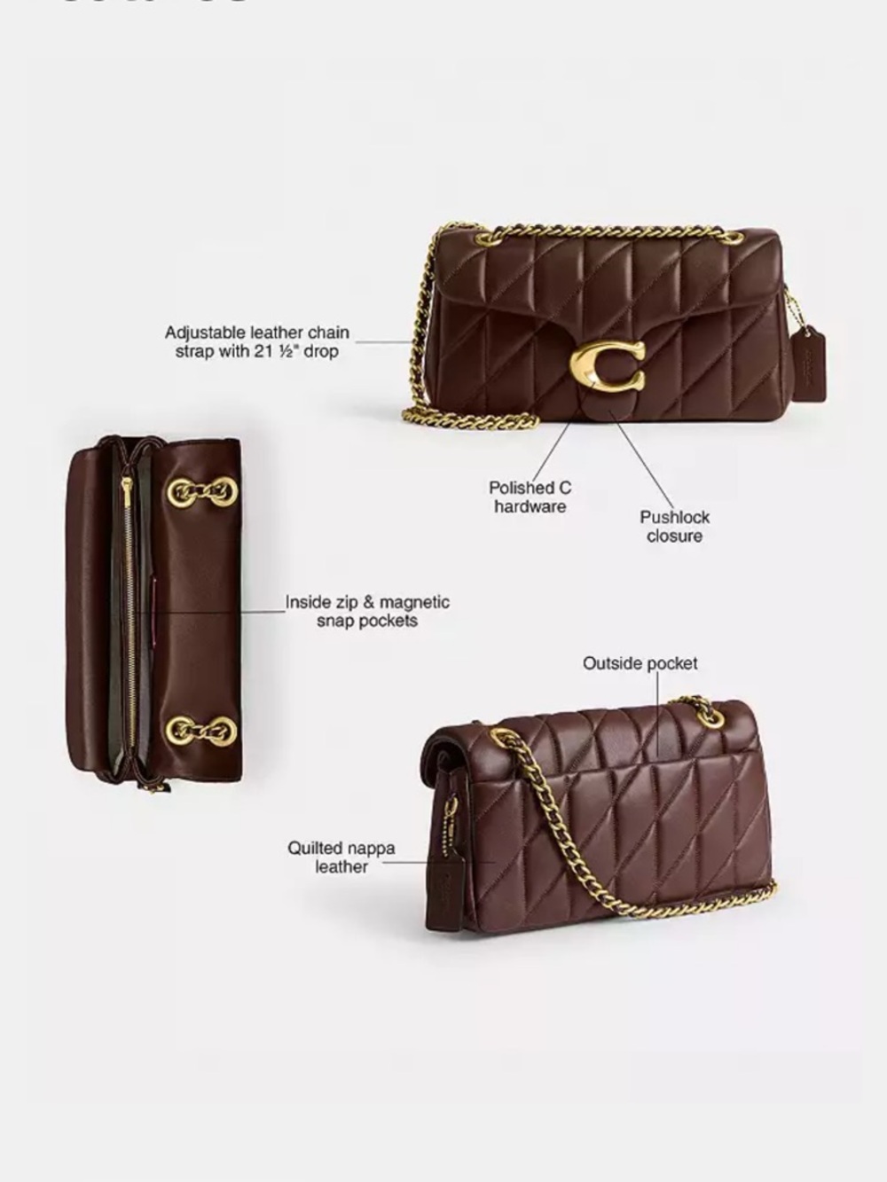 New with box COACH Tabby Shoulder Bag 26
With Pillow Quilting Brass/Maple $550 - Picture 11 of 11